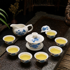 言晟 玉瓷功夫茶具套装特价 整套茶具茶海茶杯 可定制LOGO