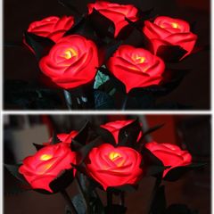 优吉璇 情人节手持红电子玫瑰花束浪漫创意浪漫表白求婚道具礼物