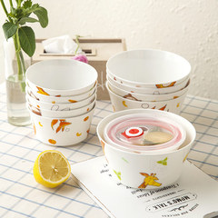 创意日式陶瓷吃饭碗家用餐具大汤碗小米饭碗泡面碗圆碗套装甜品碗