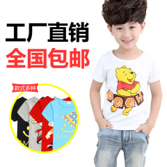 男童短袖t恤衫2016新款童装韩版夏季圆领中大童潮百搭儿童上衣