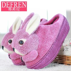 棉拖鞋女冬季特价半包跟可爱厚底防滑保暖兔萌毛毛情侣居家居兔子