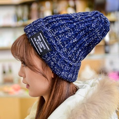 秋冬新款毛球帽子女冬天兔毛线帽混色韩国青年护耳帽冬季帽针织帽
