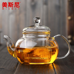 美斯尼 加厚花茶壶 玻璃泡茶壶 过滤600ml M451 耐高温玻璃茶壶