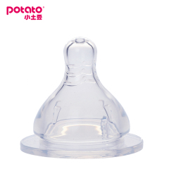 小土豆婴儿奶嘴全硅胶哺感自然标准口径奶嘴36mm S/M/L两个装