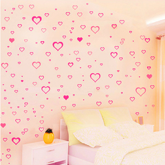 可移除墙贴 卧室沙发电视床头背景装饰贴画 温馨浪漫风格爱心贴纸
