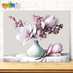 【佳彩天颜】 diy数字油画 客厅植物花卉风景手绘填色装饰 玉兰花