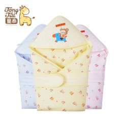 童泰新款婴儿抱被纯棉新生儿用品抱毯宝宝小熊包被抱毯秋冬