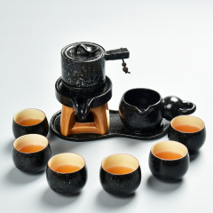 复古石磨半自动茶具套装创意懒人粗陶瓷功夫泡茶器壶防烫时来运转