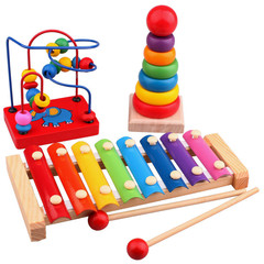 儿童木制趣味八音手敲琴男女孩宝宝小木琴1-2-3周岁音乐器玩具