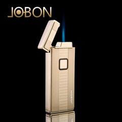 jobon中邦防风打火机超薄电子感应金属高档蓝焰直冲火机创意礼品