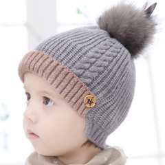 女童帽子秋冬小孩男宝宝帽子2-5岁冬季护耳保暖儿童帽子毛线帽冬