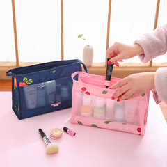 可爱便携化妆包小号大容量简约透明化妆品收纳包随身韩国手拿包袋