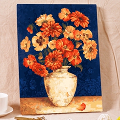 自油自画 数字油画diy 客厅卧室大幅风景花卉手绘装饰画 金盏菊