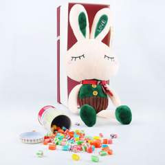 手工切片糖兔子公仔组合情侣表白生日礼物送女友糖果送礼年货礼盒