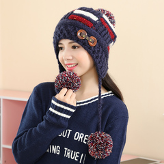 韩版保暖帽子女冬天潮韩国针织毛线帽加厚休闲百搭时尚可爱套头帽