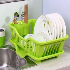 艾仕可 加厚大号厨房塑料沥水碗架 多功能碗碟沥水架 餐具置物架