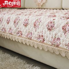 欧式沙发垫冬四季提花布艺防滑沙发巾仿亚麻皮沙发罩蕾丝花边定做
