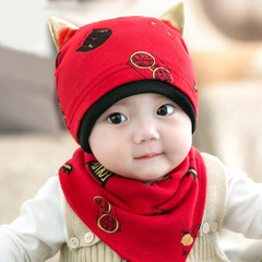 婴儿套头帽秋冬宝宝帽子3-6-12个月男女韩版儿童护耳帽保暖帽包邮