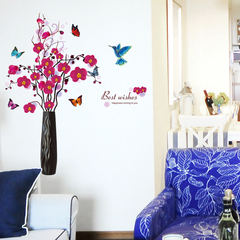 仿真立体蝴蝶客厅玄关花瓶墙贴画卧室沙发贴纸沙发背景墙自粘壁纸