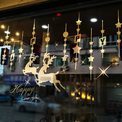圣诞节橱窗玻璃贴商场餐厅服装店铺墙贴纸新年公司装饰品窗花门贴