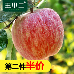 王小二 新鲜苹果水果山东烟台栖霞红富士5斤包邮批发吃的果园一箱