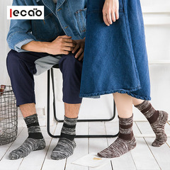 ECAO袜子秋冬季粗线复古民族风直角情侣中筒堆堆袜文艺学生潮长袜