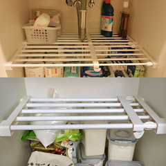 衣柜收纳分层隔板 厨房免钉置物架橱柜可伸缩分隔层架宿舍储物架
