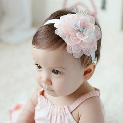 婴儿发饰宝宝发带头花儿童头饰满月拍照道具婴儿甜美蕾丝花朵发带