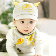 熊朵婴儿鸭舌帽秋款6-12月宝宝帽子纯棉男女童韩国棒球遮阳帽包邮