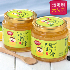 [送木勺]福事多蜂蜜柠檬茶500g*2瓶 韩式水果茶冲饮品休闲下午茶