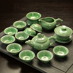 连连旺 哥窑功夫茶具 整套家用茶具 茶壶茶海盖碗品茗杯