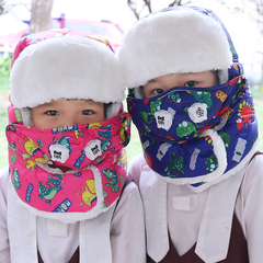 儿童帽子冬季保暖防寒宝宝雷锋帽冬天护耳口罩韩版男童女童帽潮