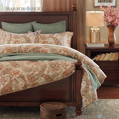 Harbor House Serena 全棉印花三件套 缎纹美式床品枕套被套家纺