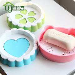 买三免一 可爱双层塑料沥水可拆卸肥皂盒皂托香皂盒架浴室卫生间