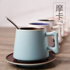 咖啡杯碟套装欧式个性陶瓷杯子情侣创意简约水杯茶杯牛奶杯马克杯
