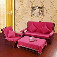 实木沙发垫带靠背连体红木木质组合沙发坐垫中式现代简约加厚海绵