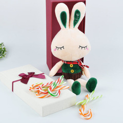 创意水果味棒棒糖拐杖糖兔子公仔精品生日礼物礼盒送礼拜年货糖果