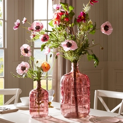 Harbor House Aegean 细口格纹玻璃花瓶透明 客厅摆件 插花花瓶