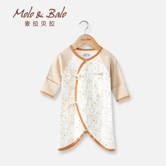 新生儿衣服0-3个月纯棉春秋季宝宝保暖哈衣和尚服初婴儿连体衣