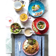 jarsun 创意陶瓷碗碟餐具套装中式 简约韩式骨瓷碗盘家用碗筷套装