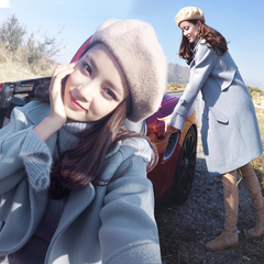 毛呢外套女2016冬装新款潮韩版中长款毛呢子大衣外套女装秋冬季