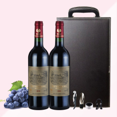 威登堡法国AOC朗格多克原瓶进口干红葡萄酒西拉红酒750ml*2礼盒