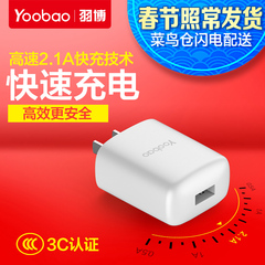 yoobao羽博充电器头2a快速安卓通用手机iphone6充电宝数据线插头