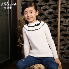女童毛衣套头童装冬装2016新款韩版儿童打底衫可爱女孩纯色针织衫