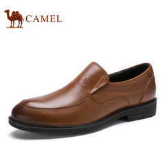 Camel/骆驼男鞋 春季 真皮商务正装皮鞋男头层牛皮套脚耐磨皮鞋