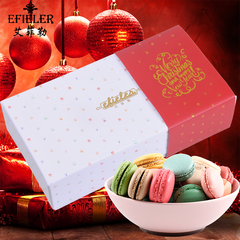 艾菲勒法式马卡龙甜点西式饼干糕点早餐零食品12粒圣诞节新年礼盒