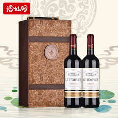 酒仙网法国杜隆波尔多坦普雷古堡2012AOC双支皮盒装红葡萄酒