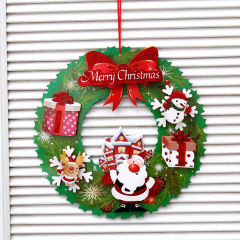 港恒圣诞节装饰品 纸质立体圣诞花环橱窗贴画 门窗商城酒店装饰品