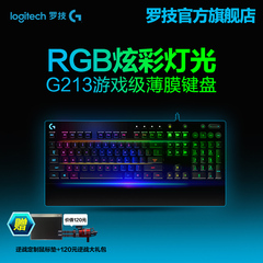 罗技G213炫彩游戏有线薄膜键盘RGB炫光竞技键盘有线机械手感键盘
