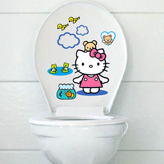 可移除浴室卫生间马桶贴卡通可爱儿童房橱柜玻璃家具随意贴墙贴画